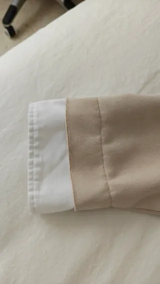 Vestido sudadera beige y blanco