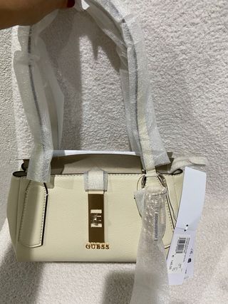 Bolso Guess Beige y Dorado Original
