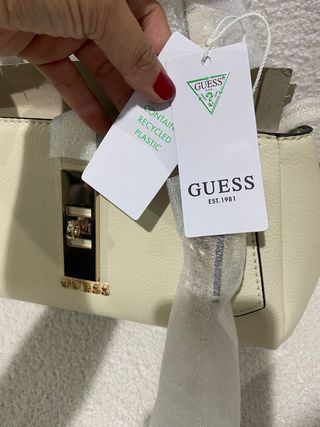 Bolso Guess Beige y Dorado Original