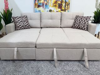 Sofá Cama Beige con Arcón