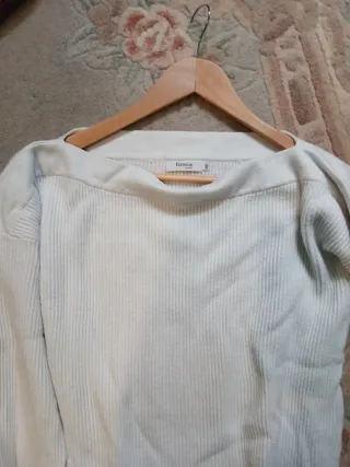 Jersey blanco de punto fino