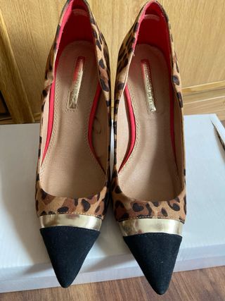 Zapatos tacón animal print Blanco T.38