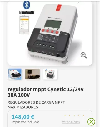 Controlador Carga Solar MPPT + dos placas solares