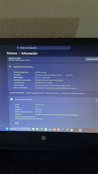 Portátil HP Pavilion Gaming R5 5600H/GTX 1650