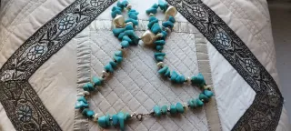Collana Turchese e Perle Bianche