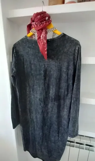 Abrigo paño cuadros gris