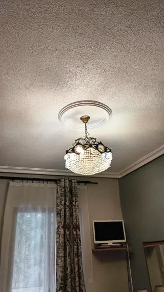 Lámpara de techo cristal y metal