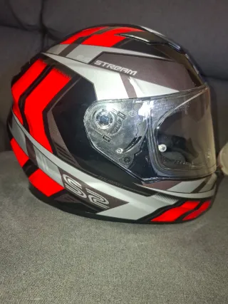Casco LS2 negro y rojo