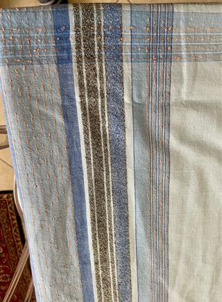 Tovaglia vintage cotone ricamo a mano anni '70