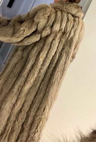 Abrigo zorro marrón y gris talla 44