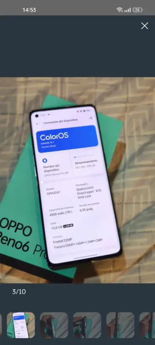 Oppo Reno 6 Pro 5G 256GB Blu