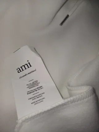 Sudadera AMI Paris Blanca con Cremallera