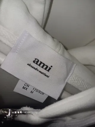 Sudadera AMI Paris Blanca con Cremallera