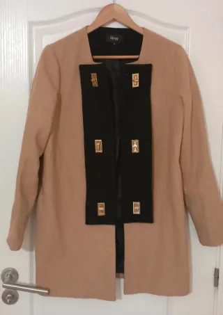 Abrigo Elogy Beige y Negro Talla M