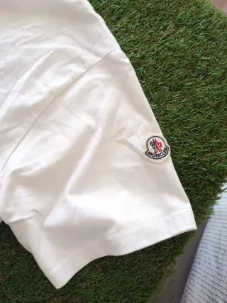 Maglietta Moncler Bianca Logo Iconico