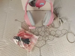 Cascos Gaming Tanooki Rosas con Orejas