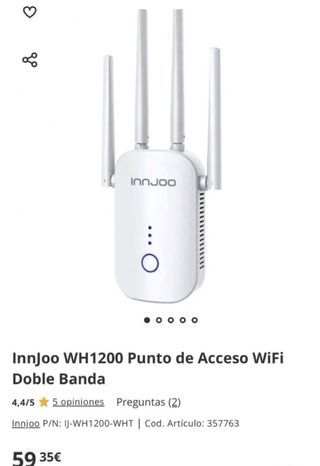 Repetidor Wifi Innjoo 5G Doble Frecuencia