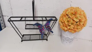 Decorazione Farfalla e Fiori Arancioni