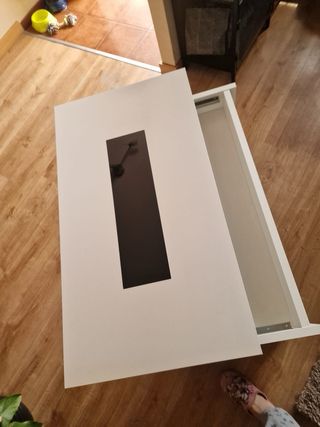 Mesa centro elevable blanca