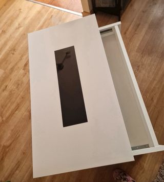 Mesa centro elevable blanca