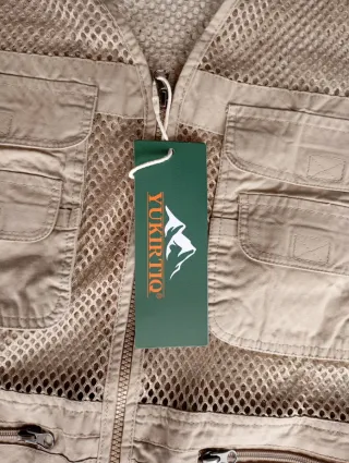 Chaleco multibolsillos hombre beige