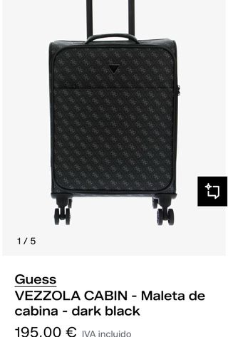 Maleta de mano/cabina Guess negra usada 2 veces.