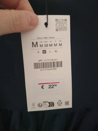 Falda larga Zara azul nueva