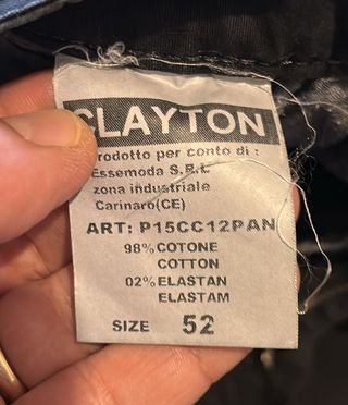Pantaloni Uomo Clayton Taglia 52 Neri