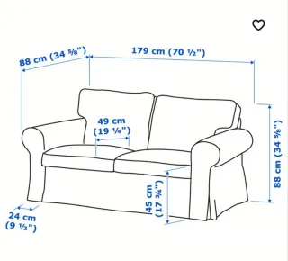 Divano a 2 posti Ikea, Ektorp in grigio