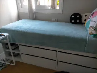 Cama Slakt Ikea 90x200 con almacenaje doble