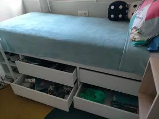 Cama Slakt Ikea 90x200 con almacenaje doble