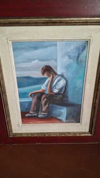 Dipinto Bianca Camurati Uomo Seduto