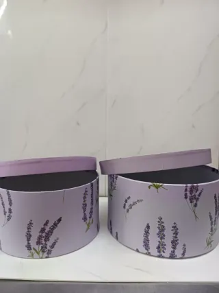 Set 2 scatole rotonde Lavanda