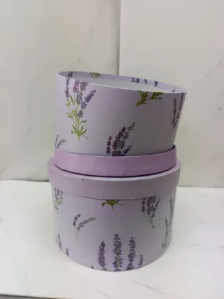 Set 2 scatole rotonde Lavanda