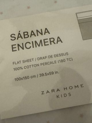 Juego Sábanas Cuna Zara Home Algodón Estrellas