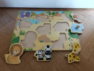 Puzzle madera animales safari niños