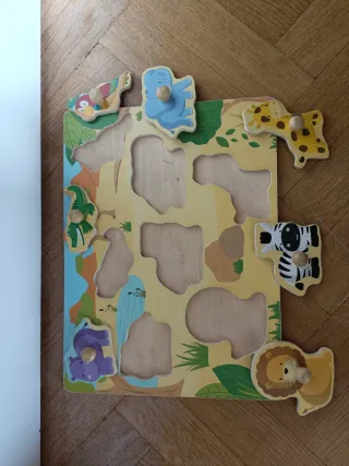 Puzzle madera animales safari niños
