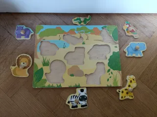 Puzzle madera animales safari niños