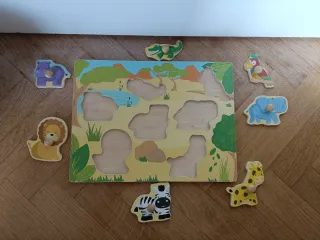 Puzzle madera animales safari niños