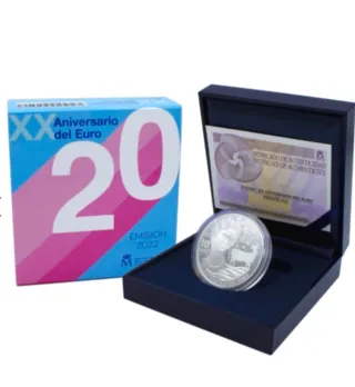 Moneda 10€ Plata XX Aniversario Euro