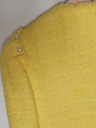 Chaqueta Zara Amarilla Perlas