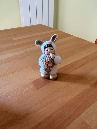 Bimba Coniglietto con fiori in ceramica