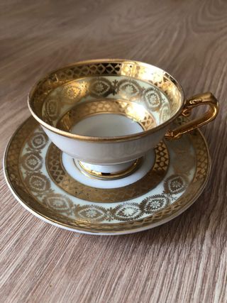 Juego de té Limoges porcelana oro
