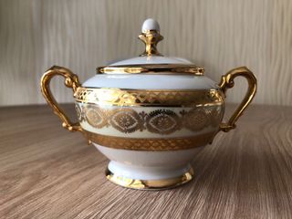 Juego de té Limoges porcelana oro