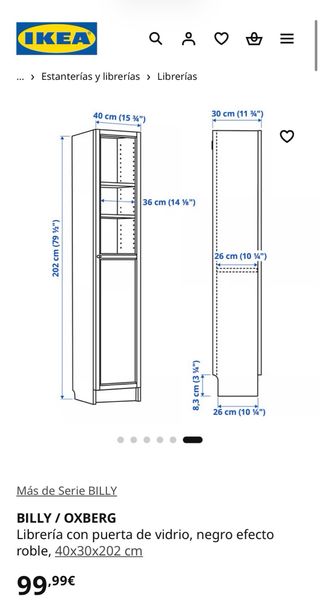 IKEA BILLY - Librería con puerta de cristal