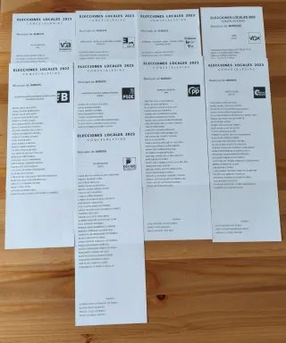 Papeletas Electorales Locales Burgos 2023
