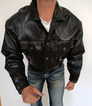 Vaquera tejana cuero auténtico vintage XL Medidas