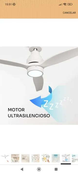 Ventilador Techo Mellerware Blanco con Mando