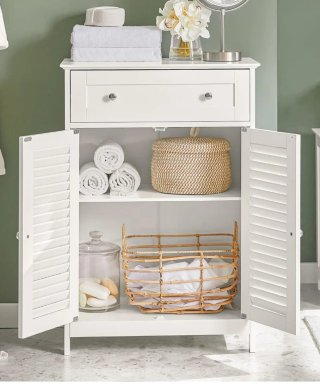 Mueble Auxiliar Baño Blanco Madera