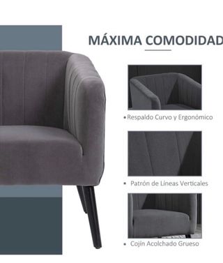 Sillón de terciopelo gris